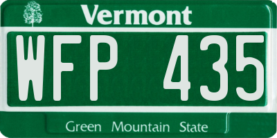 VT license plate WFP435