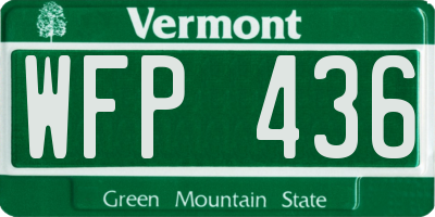 VT license plate WFP436