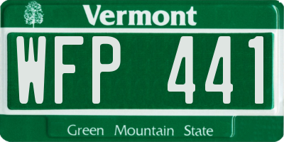 VT license plate WFP441