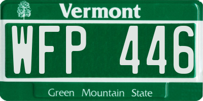 VT license plate WFP446