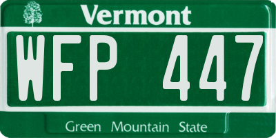 VT license plate WFP447