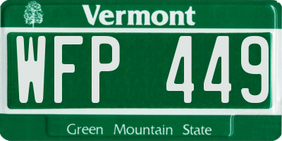 VT license plate WFP449