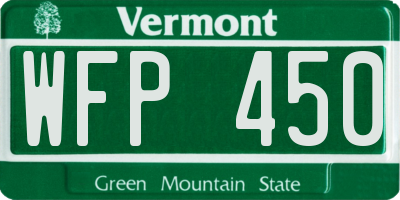 VT license plate WFP450