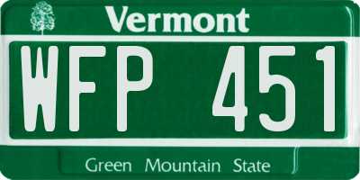 VT license plate WFP451