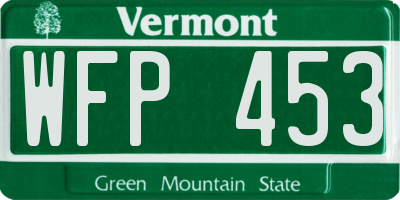 VT license plate WFP453