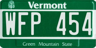 VT license plate WFP454