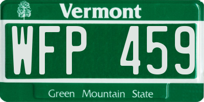VT license plate WFP459