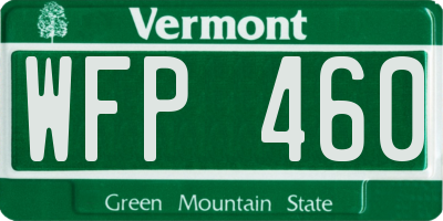 VT license plate WFP460