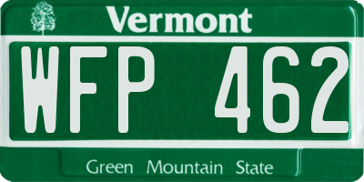 VT license plate WFP462