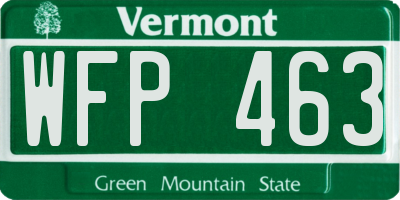 VT license plate WFP463