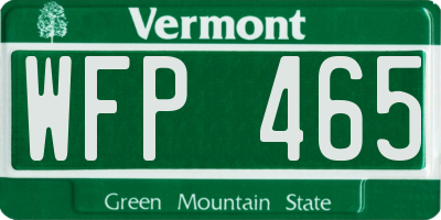VT license plate WFP465
