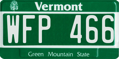 VT license plate WFP466