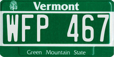 VT license plate WFP467