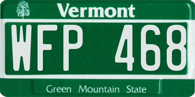 VT license plate WFP468
