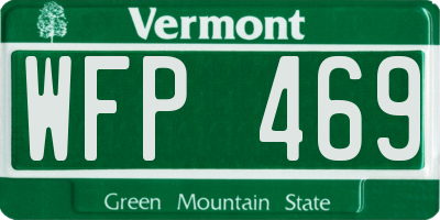 VT license plate WFP469
