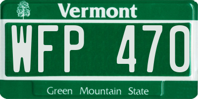 VT license plate WFP470