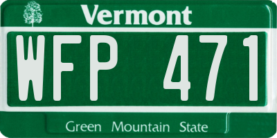 VT license plate WFP471