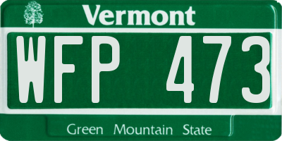 VT license plate WFP473