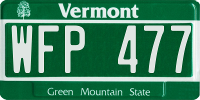VT license plate WFP477