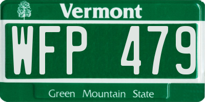 VT license plate WFP479