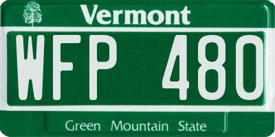 VT license plate WFP480