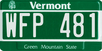 VT license plate WFP481