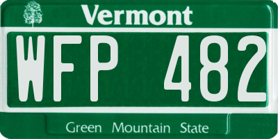 VT license plate WFP482
