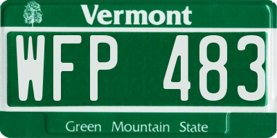 VT license plate WFP483