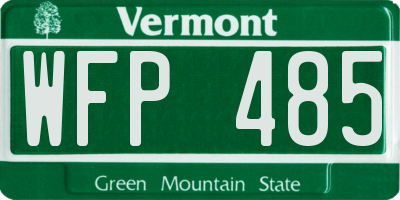 VT license plate WFP485