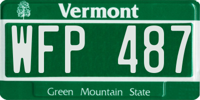 VT license plate WFP487