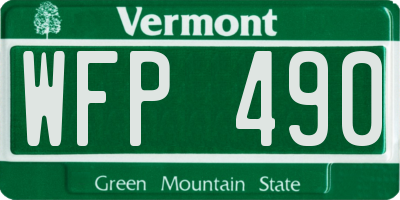VT license plate WFP490