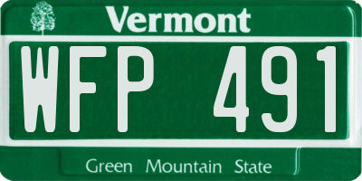 VT license plate WFP491