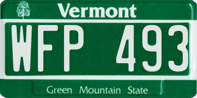 VT license plate WFP493