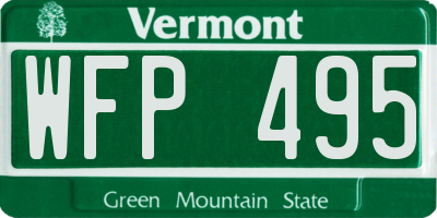 VT license plate WFP495
