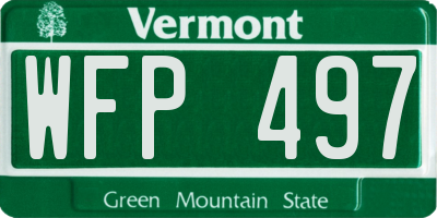 VT license plate WFP497