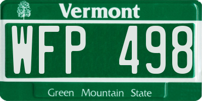 VT license plate WFP498