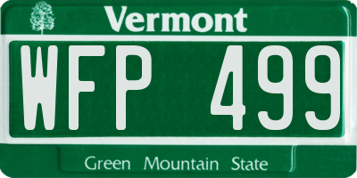 VT license plate WFP499