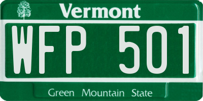 VT license plate WFP501