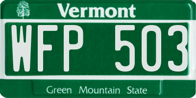 VT license plate WFP503
