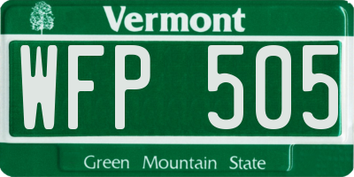 VT license plate WFP505