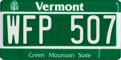 VT license plate WFP507