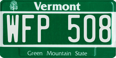 VT license plate WFP508