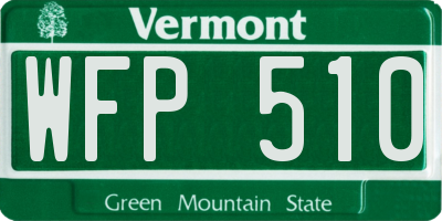VT license plate WFP510