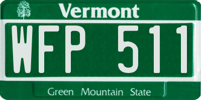 VT license plate WFP511