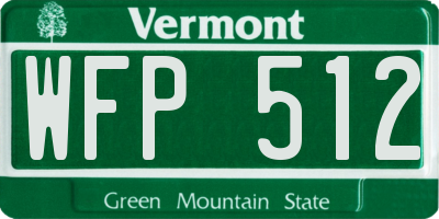 VT license plate WFP512