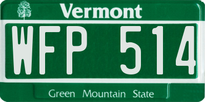 VT license plate WFP514