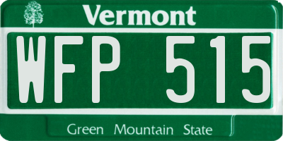 VT license plate WFP515