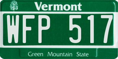 VT license plate WFP517