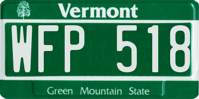 VT license plate WFP518