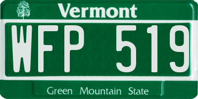 VT license plate WFP519